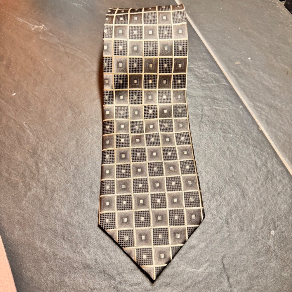 Siena Collezione Mens Silk Geometric Pattern Luxury Neck‎ Tie